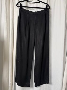 J. Crew Black High-Rise Wide-Leg Trousers